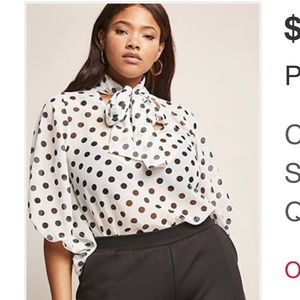 Forever 21 3x Black and White Polk a dot blouse